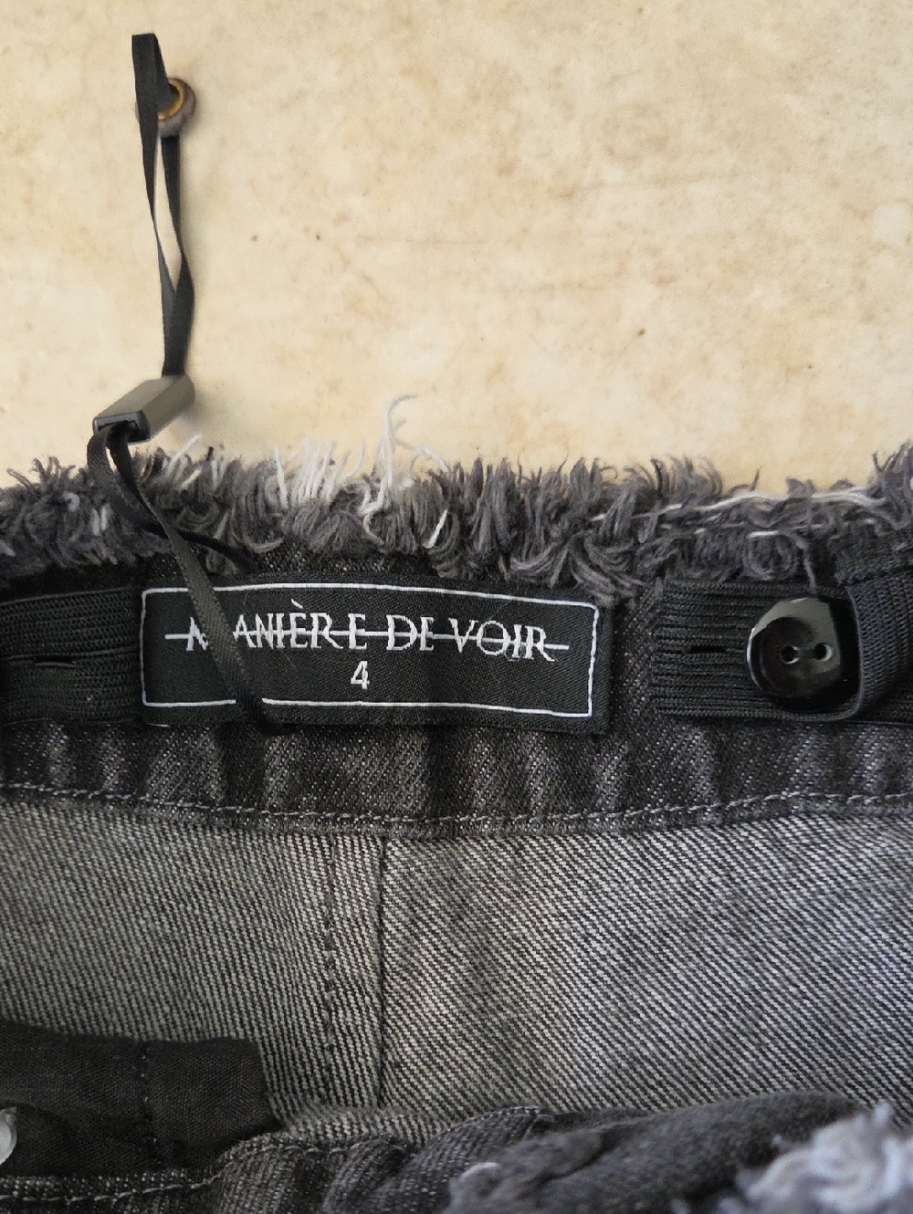 NEW Maniere De Voir Distressed Baggy Jeans Gray Size 4 - Picture 6 of 10